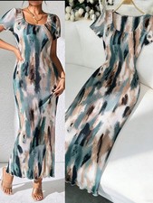 Ladies Elegant Tie Dye Maxi Dress