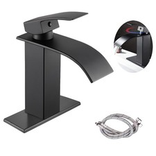 Bathroom Basin Faucet Waterfall Single Handle Vanity Sink Mixer Tap Deck Mounted
