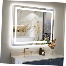 28x36 Inch LED Bathroom Mirror with Lights Front 28"L x 36"W Backlit+front Lit