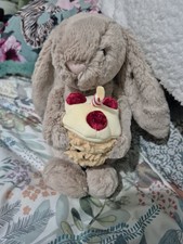 BNWT! 100% Genuine Jellycat Bashful Beige Birthday Bunny Cake Medium Size New