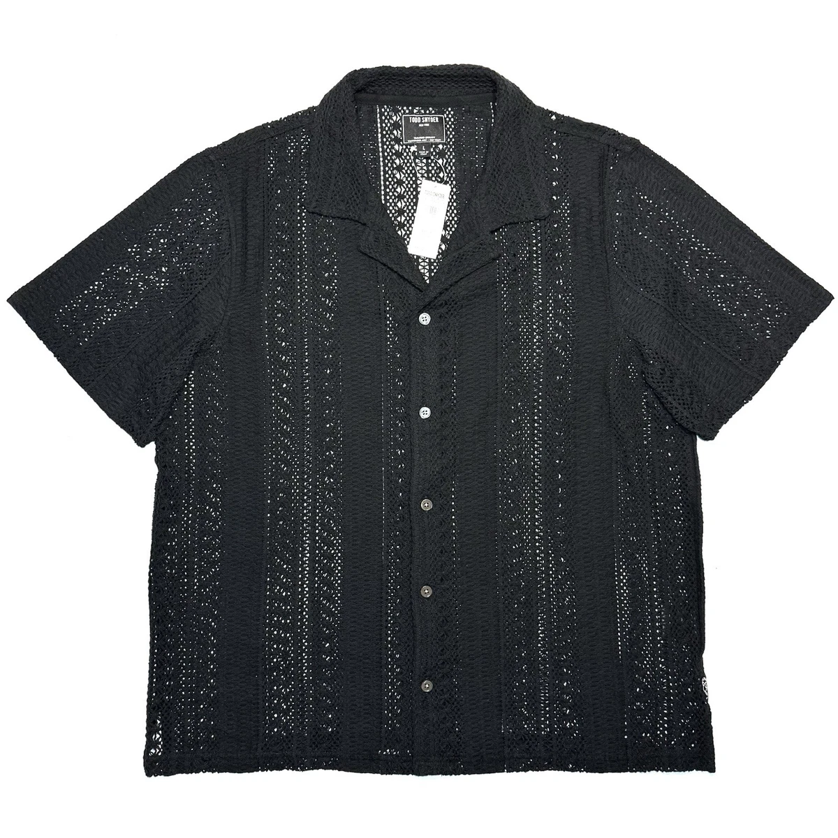 Black Lace Casual Button-Down Shirts for Men for sale | eBay