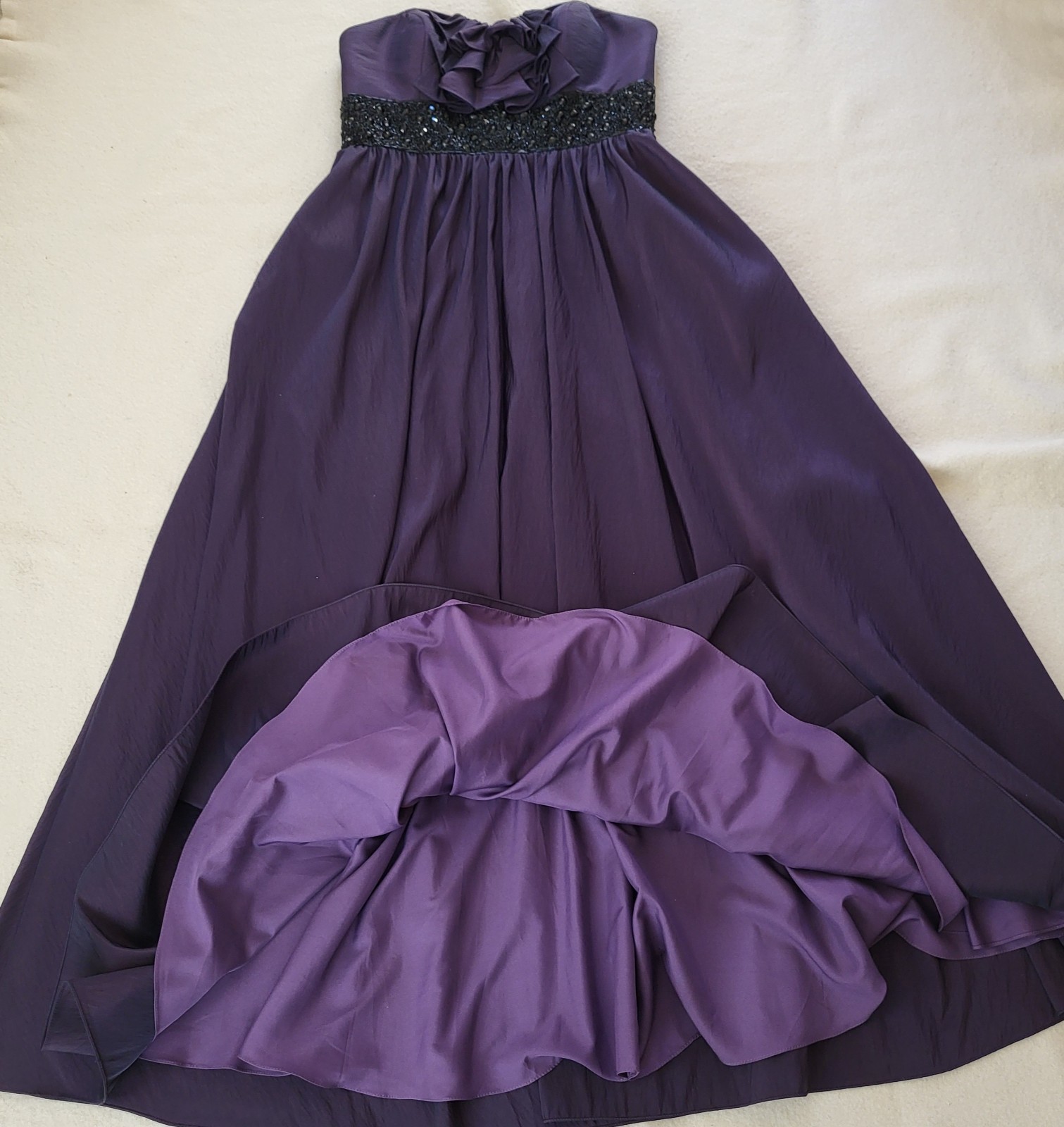 Vintage Strapless Formal Maxi Dress Purple Size 14 Flirt By Maggie Sottero