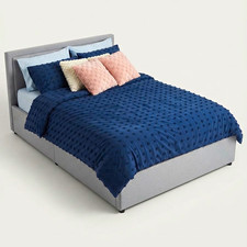 Debenhams Double Grey Fabric Ottoman Storage Bed With Headboard & Matress Incl.