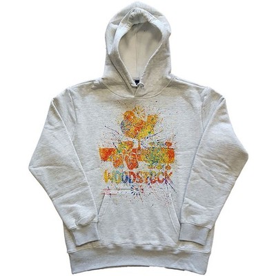 Men's Woodstock Splatter Hooded Sweatshirt X-Large Off White