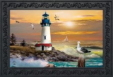 Briarwood Lane Sunset Lighthouse Summer Doormat