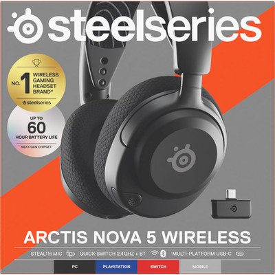New Steelseries Arctis Nova 5 Wireless Gaming Headset Black 61670