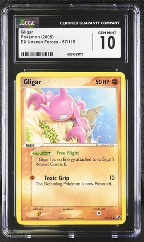 2005 Gligar 57/115 Pokemon EX Unseen Forces Regular CGC 10
