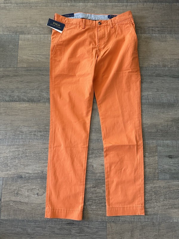 Polo Ralph Lauren Chino Pants Orange 32 Slim Fit khaki denim pony shirt big jean