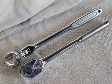 Vintage 2pcs Ratchets INDESTRO SUPER Round Flex-Head 3270 & Fixed Head 6472 EXC!