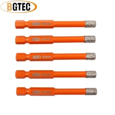 Diamond Core Drill Bit 5pcs 1/4'' Hole Saw Dry Drill Bit Quick-fit Shank Granite