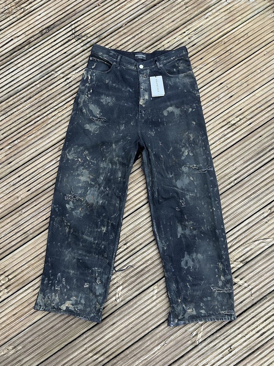 Balenciaga Super Destroyed Denim Jeans Black | eBay