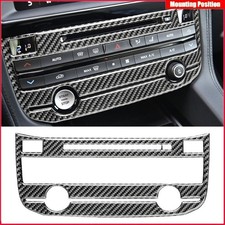 Carbon Fiber Center Console CD Panel Cover Trim For Jaguar F-PACE XE XF 2016-20