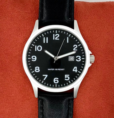 Amazon Essentials AE1000SVG  Black Date Dial/BlackBand Men's Watch 42mm