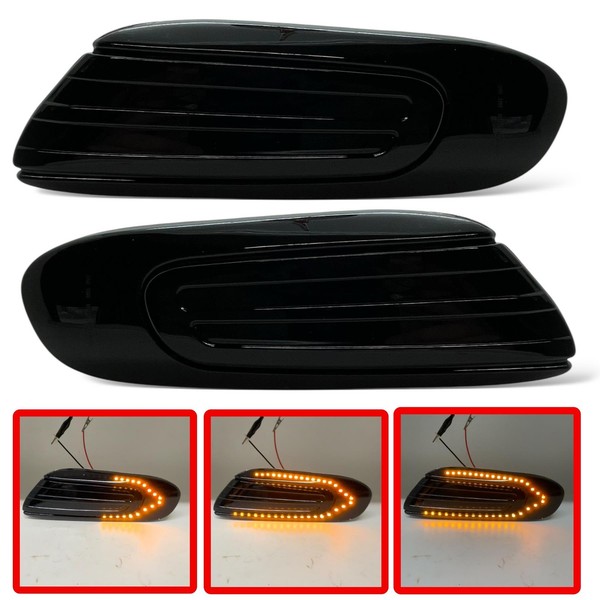 Paar GetöNt Schwarz Dynamic Sequenzielle Seitenblinker Blinker FüR Mini F55 F56-image