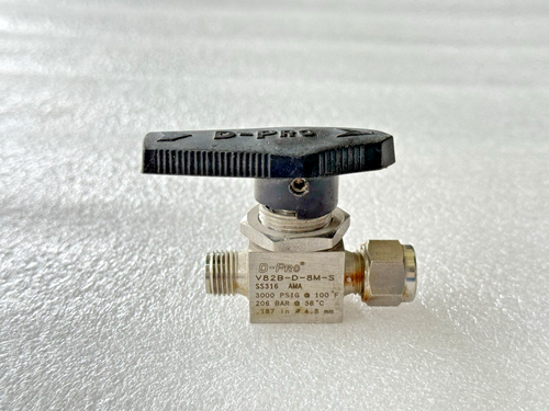 “D‑PRO V82B‑D‑8M‑Stainless Steel 2‑Way Ball Valve, 8 mm DK‑LOK, 3000 PSI, SS316 - Picture 6 of 7