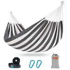 Lazy Daze Hammocks Double Brazilian Cotton Hammock, Extra Large Black  White