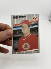 1989 Fleer #154 Keith Brown RC Rookie Misprint Blacked Out Spot