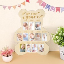 First Year Picture Frame Milestone Photo Board Newborn Nursery Wall Decoration