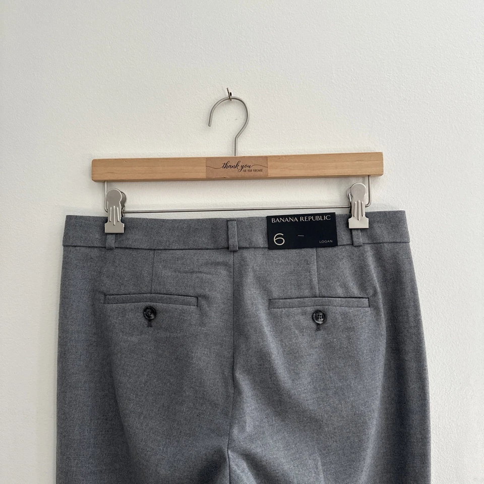 Banana Republic The Logan Fit Pants Women Size 6 R Stretch Straight Leg Gray New - Image 4 of 4