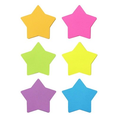 SIMONA Star Shape Sticky Notes 6 Color Bright Colorful Sticky Pad 75 Sheets/P...