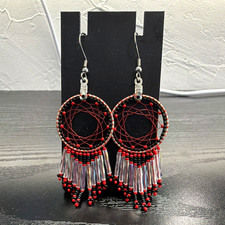 Handcrafted Beaded Dreamcatcher Dangle Hook E...
