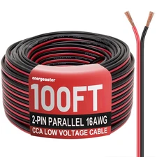 16 Gauge Wire 16AWG Automotive Wire Electrical Wire 100FT 2 Conductor Red Bla