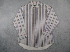 Wrangler Shirt Mens Size 16.5 Large Gray Purple Western Brushpopper Southwestern