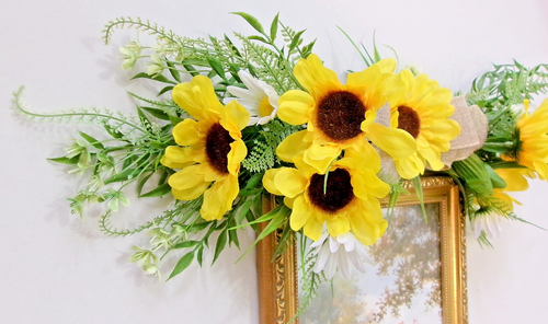 Sunflower Wall Door Hanging Decor Swag Handcrafted 22" NEW - Picture 4 of 10