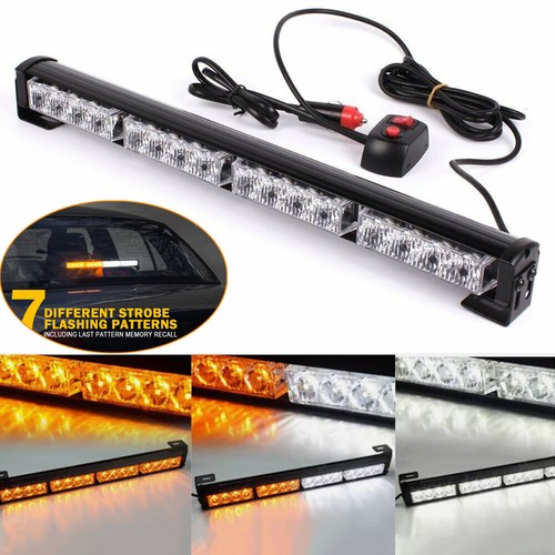 LE-JX 54LED Amber/White Emergency Traffic Advisor Double Side Flashing Warning Strobe Light Bar - Foto 8