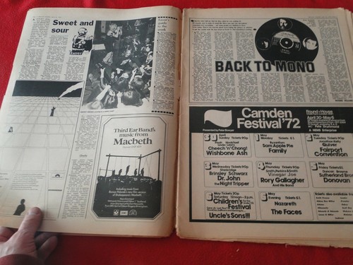 Vintage Rock N Roll Newspaper Magazine Melody Maker 1972 Jethro Tull P21 - Picture 7 of 10