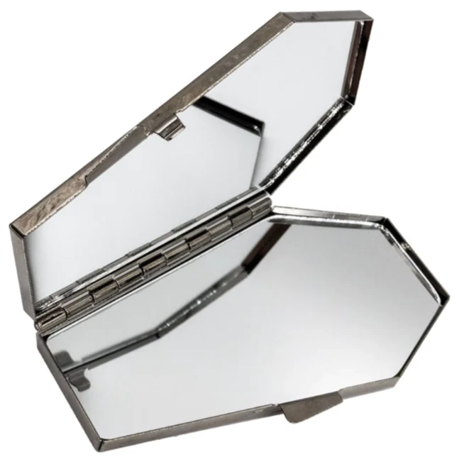 Espelho de maquiagem compacto Kreepsville 666 caixão gótico Elvira criatura vampira novo com etiquetas - Imagem 3 de 4