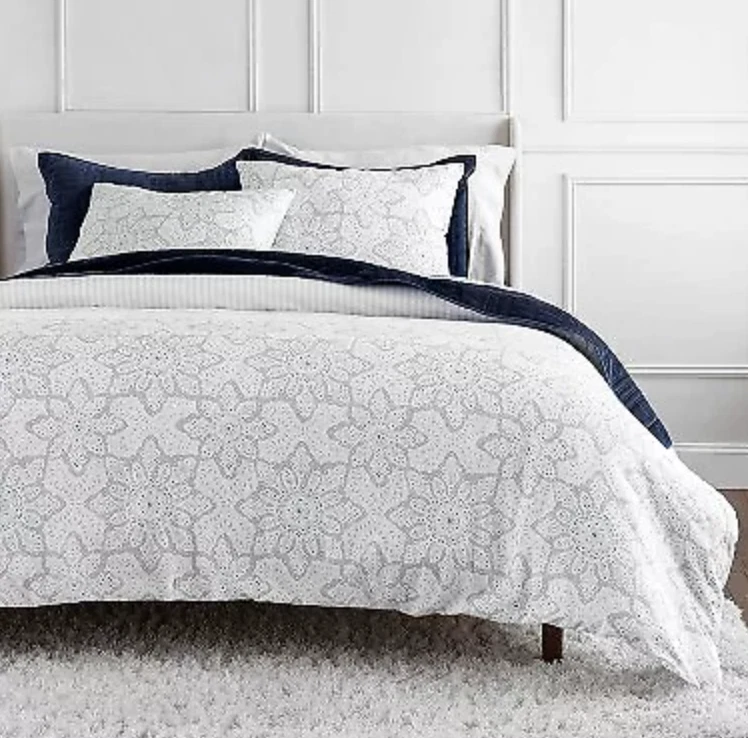 Juego de edredón de franela suave 100 % algodón Martha Stewart 3 piezas 1 funda 2 fundas reina/rey Foto 4 de 4