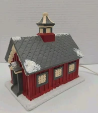 Byron Molds Christmas Village Little Red Schoolhouse 1980 Hand Painted