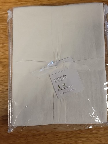 European Linen Cotton Shower Curtain White 72" X 72"
