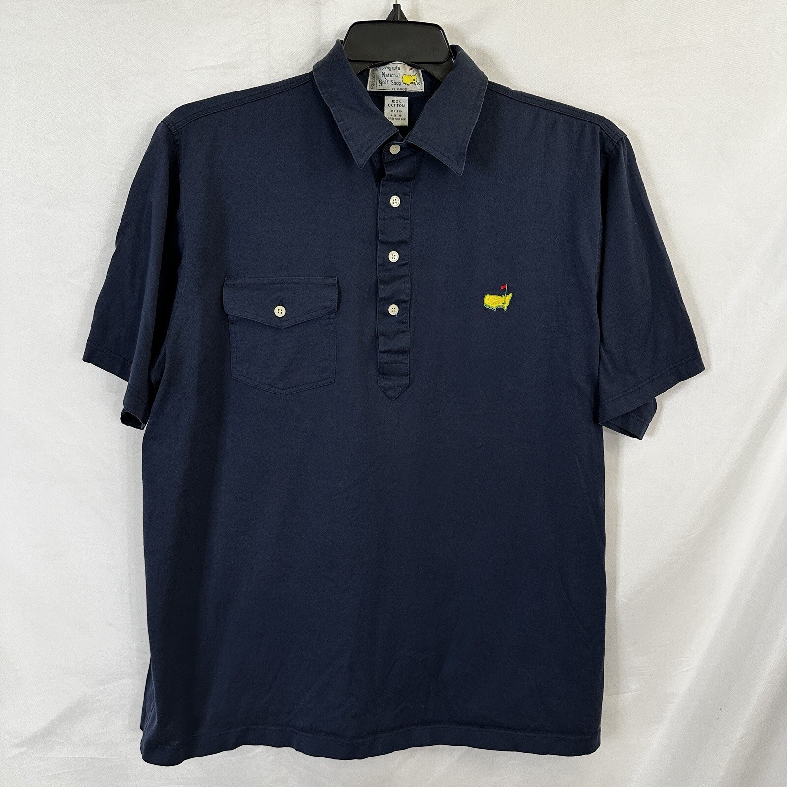 Vintage 80s The Masters Polo Shirt Augusta National Golf Shop Mens XL Blue