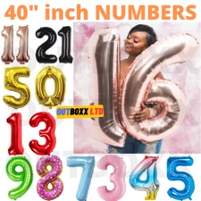40" Helium Air Large Foil Number Balloons Inflated Birthday Wedding Party Baloon