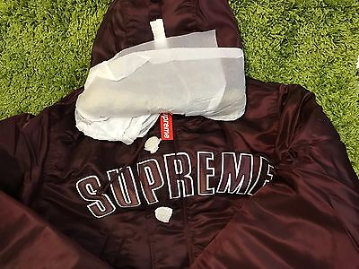 Supreme F/W 2016 Arc Logo N-3B Parka Jacket Box Logo Maroon Large Small  Medium | eBay