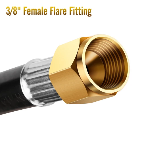 12 Fuß Propan-Verlängerungsschlauch, 3/8 Zoll weibliche Flare-Verschraubung x 3/8 Zoll männliche Flare - Bild 5 von 9
