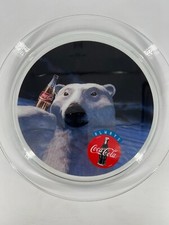 Coca Cola Coke Platter Polar Bear Glass Bottle Tray Serving Plate 13" Original