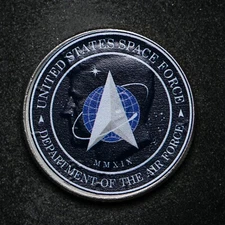 2019 Kennedy Half Dollar Space Force Sticker on Obv (bb14898)