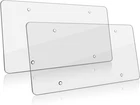 2x Clear Flat License Plate Cover Shield  Plastic Tag Protector USA Made