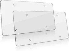 2x Clear Flat License Plate Cover Shield  Plastic Tag Protector USA Made