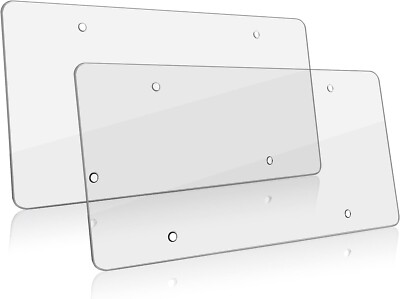 2x Clear Flat License Plate Cover Shield  Plastic Tag Protector USA Made
