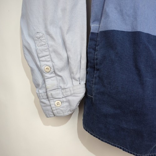 Modern Amusement Shirt Men's XL Hooded Color Block Button Down Long Sleeve Blue - Picture 8 of 21