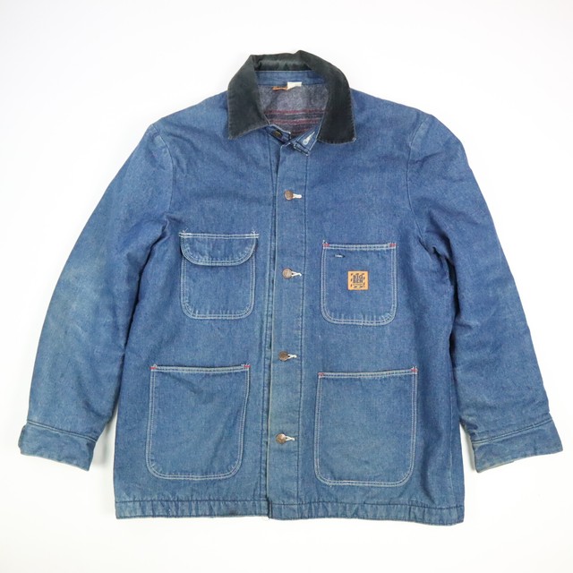 Vintage Wrangler Big Ben Blanket Lined Denim Chore Coat Jacket Mens 42
