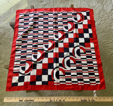 VIntage Italian Scarf - Polyester Geometric Pattern - 27"