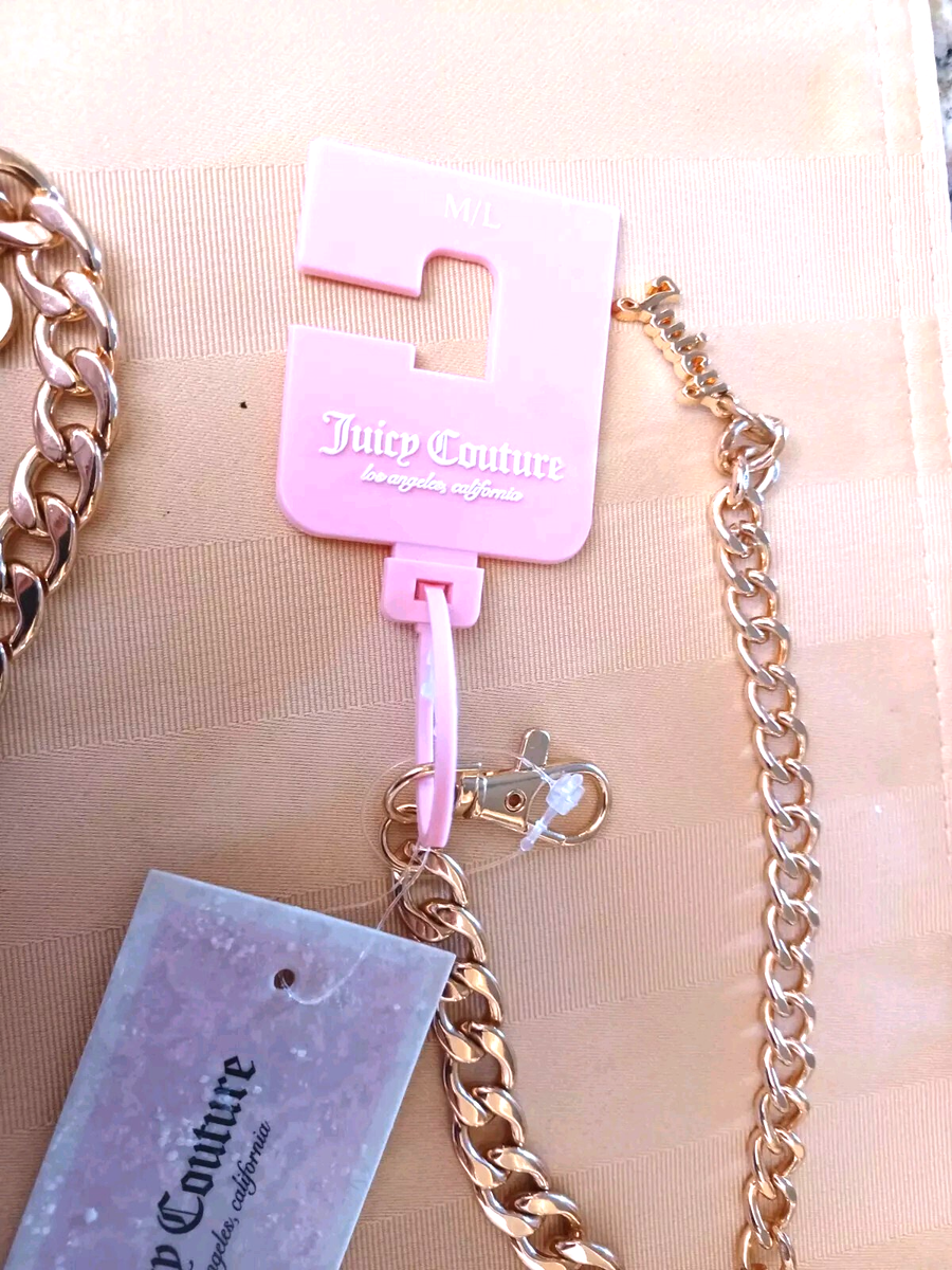 Juicy Couture Gold Chain Belt with Pink Heart Charms, Adjustable.. M/L NWT Juicy Couture NEW w/Tag Adjustable Gold Chain Belt w  main image 4