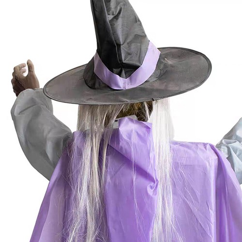 Halloween Animated Hovering Witch Scary Prop Animatronics Decorations Outdoor - Picture 7 of 17