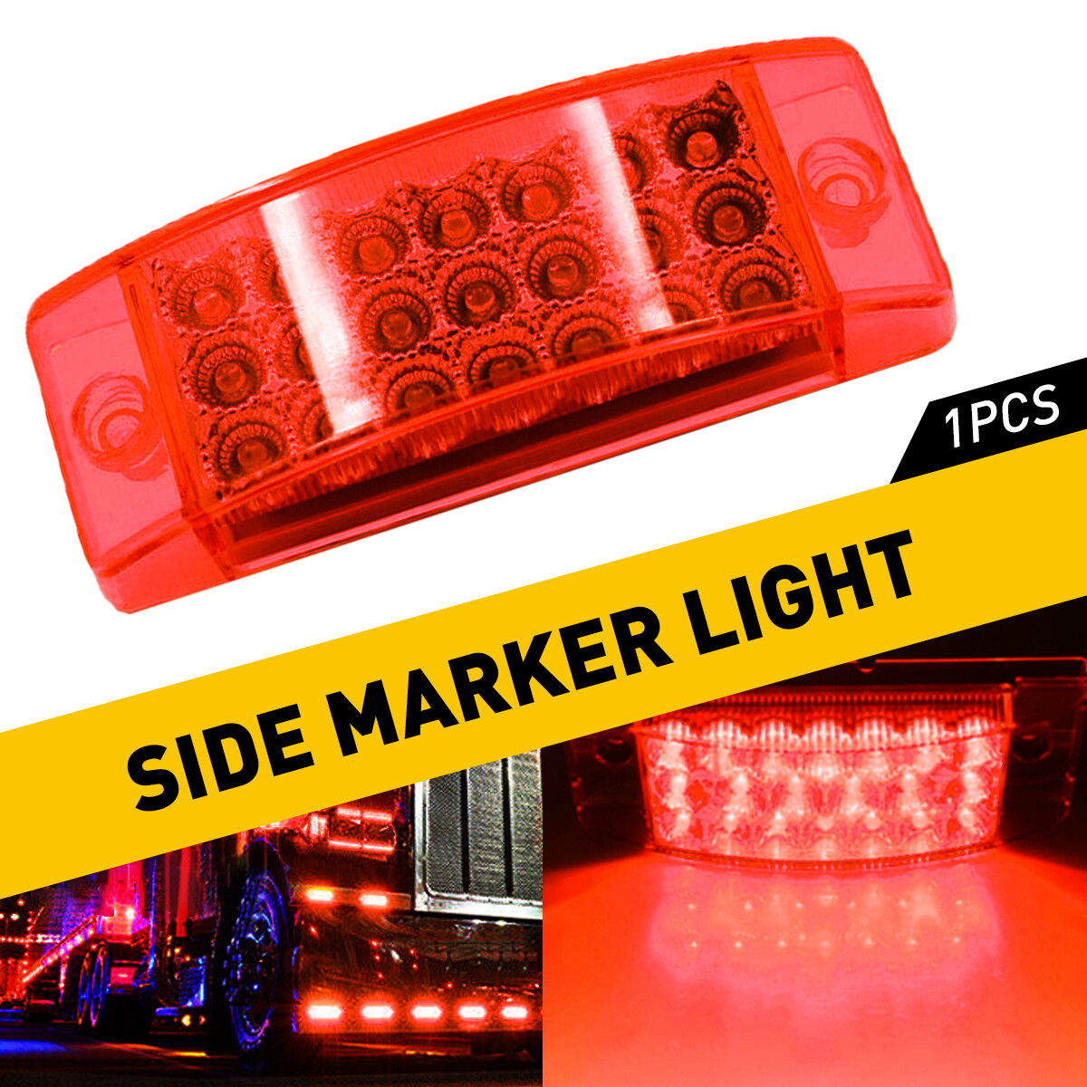 Red 21-LED Clearance Side Lights Marker Truck Trailer Turn Signal Light pair 2x