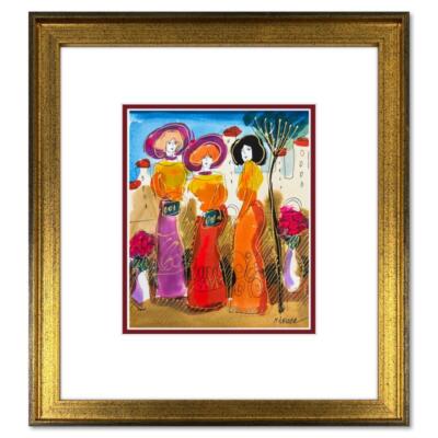 Moshe Leider, Framed Original Mixed Media Watercolor Painting, Hand Signed